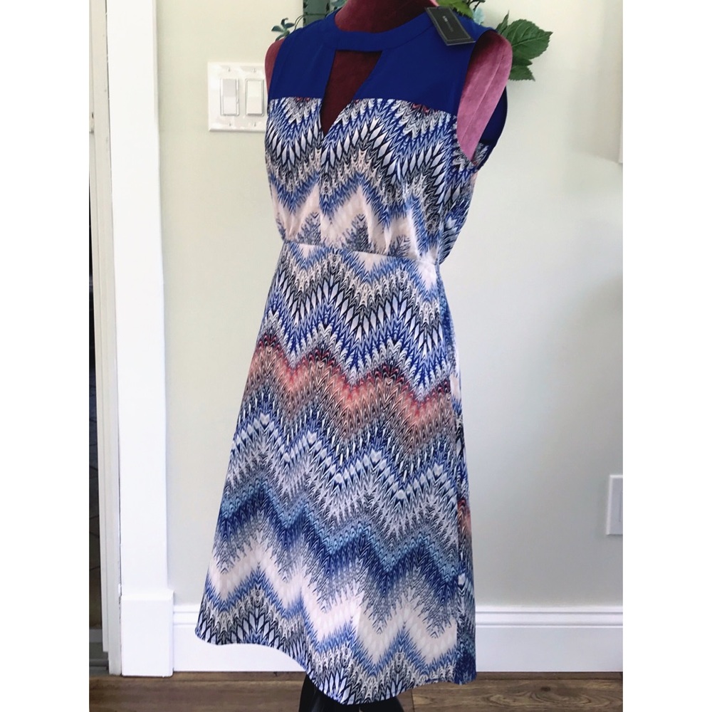 BCBG Max Azria Multi Zigzag Ombre Dress